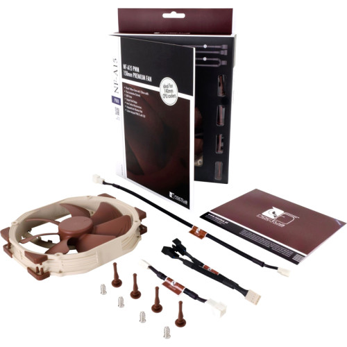 Кулер для корпуса/ Case Cooler Noctua NF-A15 PWM (140x150x25mm, 4-pin PWM, 67.98CFM, 19.2dBA, 1200RPM, Beige/Brown)