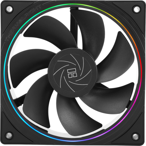 Кулер для корпуса/ Case Cooler Thermalright TL-S12R Reverse (120x120x25mm, 4-pin PWM, ARGB, 47.6CFM, 23.2dBA, 1500RPM, Black)