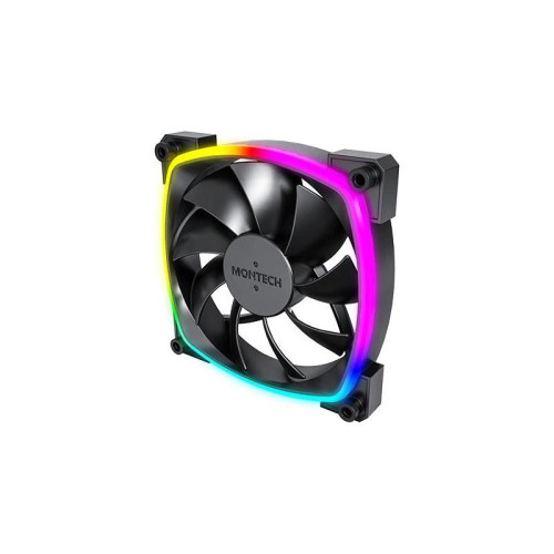 Вентилятор для корпуса Montech AX120 ARGB 120х120x25 черный 4-pin 27дБ (упак.:3шт) (AX120 PWM BLACK 3 IN 1) Ret [AX120 PWM BLACK 3 IN 1]