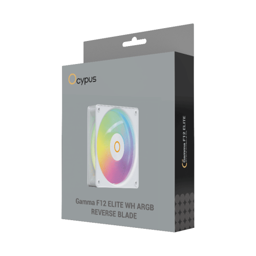 Кулер для корпуса/ Case Cooler Ocypus Gamma F12 Elite WH ARGB REVERSE BLADE (120x120x25mm, 4-pin PWM, ARGB, 56CFM, 26dBA, 1800RPM, White) Кулер для корпуса/ Case Cooler Ocypus Gamma F12 Elite WH ARGB REVERSE BLADE (120x120x25mm, 4-pin PWM, ARGB, 56CFM, 26dBA, 1800RPM, White)