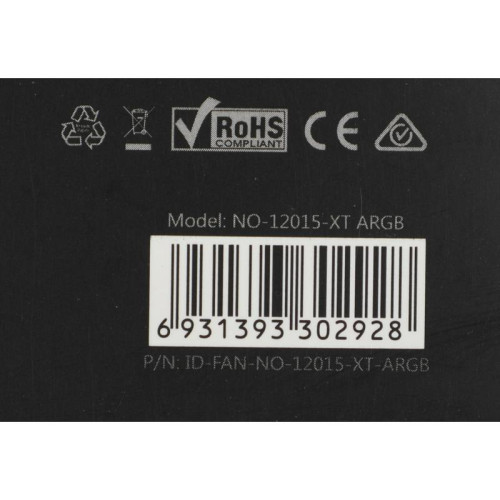 Вентилятор для корпуса ID-Cooling NO-12015-XT ARGB 120х120x15 черный 4-pin 31дБ (NO-12015-XT ARGB) Ret [NO-12015-XT ARGB]