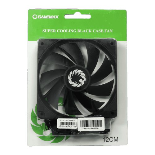Кулер для корпуса ПК/ Gamemax GMX-WFBK-BK, 12CM black fan, black blade, 3pin+4Pin connector Кулер для корпуса ПК/ Gamemax GMX-WFBK-BK, 12CM black fan, black blade, 3pin+4Pin connector