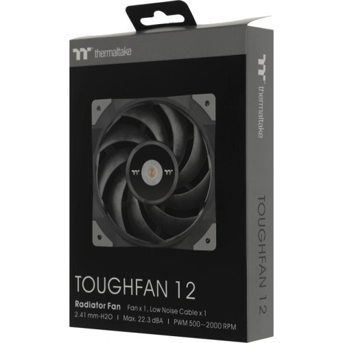 Вентилятор для корпуса Thermaltake Toughfan 12 120х120x25 черный 4-pin 22.3дБ (CL-F117-PL12BL-A) Ret [CL-F117-PL12BL-A]