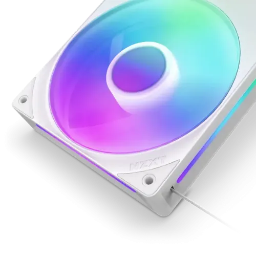 Кулер для корпуса ПК/ Case Cooler NZXT F240 RGB Core (120x120x25mm, 4-pin PWM, RGB, 75.12CFM, 30dBA, 2400RPM, White, Single-Frame RGB Fan Unit)