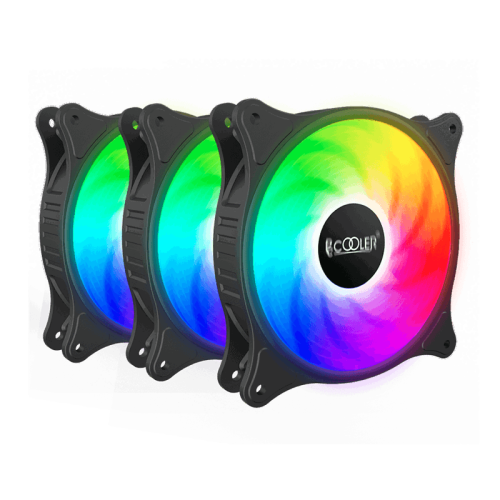 Кулер для корпуса/ Case Cooler PCCooler FX 120 ARGB BK 3 IN 1 (120x120x25mm, 4-pin PWM, ARGB, 52.79CFM, 33.2dBA, 2000RPM, Black, 3pcs)