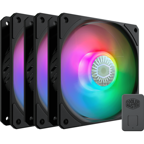 Кулера для корпуса 1 Ватт/ Cooler Master MASTERFAN SICKLEFLOW, 120mm, 4-Pin (PWM), ARGB, 3 pcs + ARGB Controller