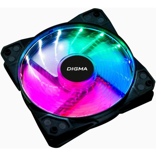 Вентилятор для корпуса Digma DFAN-FRGB2 RGB 120х120x25 черный 3-pin 4-pin (Molex) 23дБ Ret [DFAN-FRGB2]