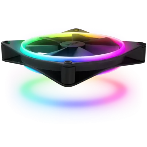 Кулер для корпуса ПК/ Case Cooler NZXT F140 RGB Duo (140x140x25mm, 4-pin PWM, RGB, 84.75CFM, 36dBA, 1800RPM, Black)