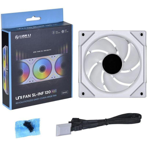 Вентилятор для корпуса Lian-Li Uni Fan SL-INF 120 ARGB 120х120x28 белый 4-pin 29дБ (G99.12SLIN1W.00) Ret [G99.12SLIN1W.00]