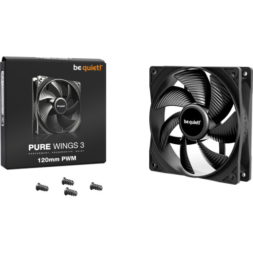 Кулер для корпуса/ Case Cooler be quiet! PURE WINGS 3 120mm PWM (120x120x25mm, 4-pin PWM, 49.9CFM, 25.5dBA, 1600RPM, Black) Кулер для корпуса/ Case Cooler be quiet! PURE WINGS 3 120mm PWM (120x120x25mm, 4-pin PWM, 49.9CFM, 25.5dBA, 1600RPM, Black)