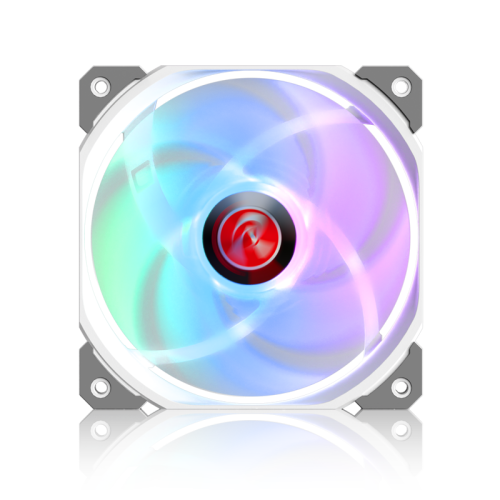 Вентилятор корпусный/ Case Cooler Raijintek AGERAS 12 ARGB-1 (120x120x25mm, 4-pin PWM, 67.38CFM, 33dBA, 2200RPM, White)