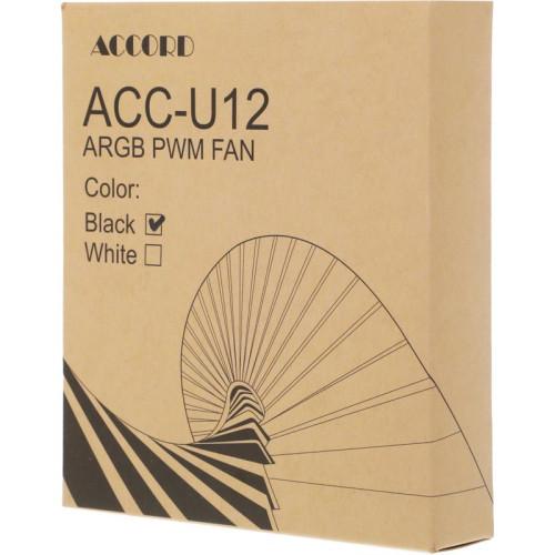 Вентилятор для корпуса Accord ACC-U12 ARGB 120х120x25 черный 4-pin 27дБ (ACC-U12 ARGB BLACK) brown box
