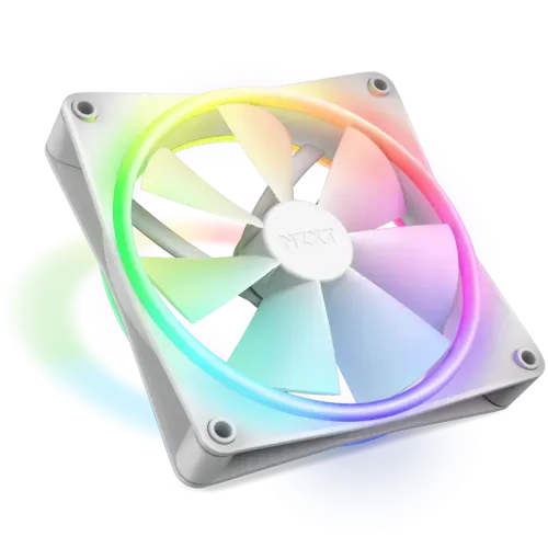 Кулер для корпуса ПК/ Case Cooler NZXT F140 RGB Duo (140x140x25mm, 4-pin PWM, RGB, 84.75CFM, 36dBA, 1800RPM, White)