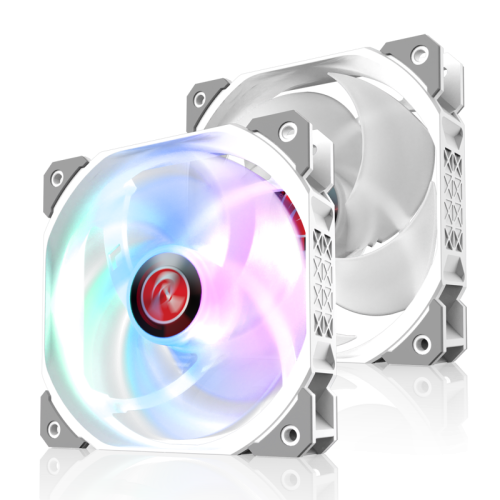 Вентилятор корпусный/ Case Cooler Raijintek AGERAS 12 ARGB-1 (120x120x25mm, 4-pin PWM, 67.38CFM, 33dBA, 2200RPM, White)
