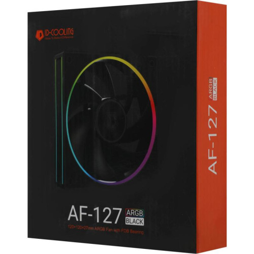 Вентилятор для корпуса ID-Cooling AF-127 ARGB 120х120x27 черный 4-pin 30дБ (AF-127-ARGB-K) Ret [AF-127-ARGB-K]