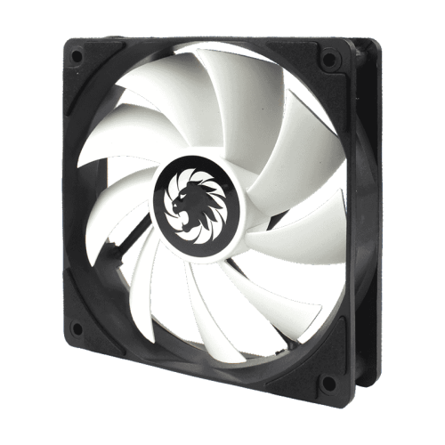 Кулер для корпуса ПК/ Gamemax GMX-WFBK-WT, 12CM black fan, white blade, 3pin+4Pin connector