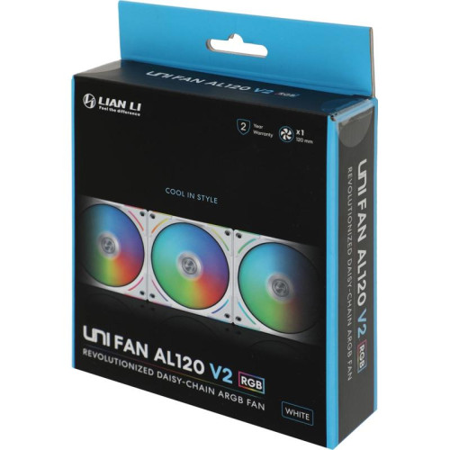 Вентилятор для корпуса Lian-Li Uni Fan ALV2 120 V2 ARGB 120х120x28 белый 4-pin 28.7дБ (G99.12ALV21W.00) Ret [G99.12ALV21W.00]