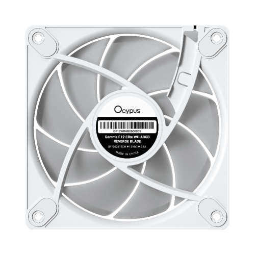 Кулер для корпуса/ Case Cooler Ocypus Gamma F12 Elite WH ARGB REVERSE BLADE (120x120x25mm, 4-pin PWM, ARGB, 56CFM, 26dBA, 1800RPM, White) Кулер для корпуса/ Case Cooler Ocypus Gamma F12 Elite WH ARGB REVERSE BLADE (120x120x25mm, 4-pin PWM, ARGB, 56CFM, 26dBA, 1800RPM, White)