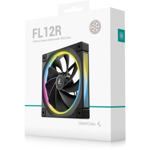 Вентилятор для корпуса Deepcool FL12R Reverse ARGB 120х120x25 черный 4-pin 33.9дБ (R-FL12R-BKAPN1-G) Ret