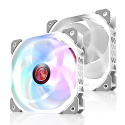 Вентилятор корпусный/ Case Cooler Raijintek AGERAS 12 ARGB-1 (120x120x25mm, 4-pin PWM, 67.38CFM, 33dBA, 2200RPM, White)