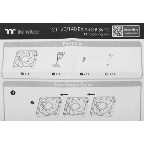 Вентилятор для корпуса Thermaltake CT120 EX Sync Matcha ARGB 120х120x25 зеленый 4-pin 28.5дБ (упак.:3шт) (CL-F196-PL12MG-A) Ret [CL-F196-PL12MG-A]