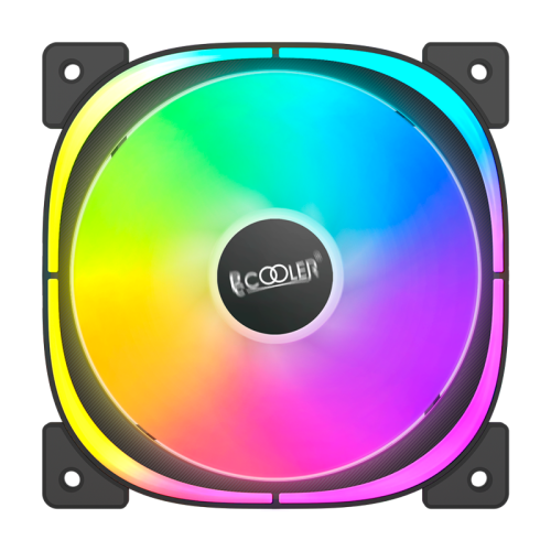 Кулер для корпуса/ PCCooler EF120 ARGB BK (120x120x25mm, 4-pin PWM, ARGB, 37.98CFM, 25.7dBA, 1500RPM, Black)