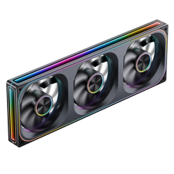 Кулер для корпуса/ Case Cooler JONSBO ZA-360BR Reverse (3x120x120mm, 4-pin PWM, ARGB, 62.4CFM, 37.3dBA, 2400RPM, Black, Single-Frame RGB Fan Unit)