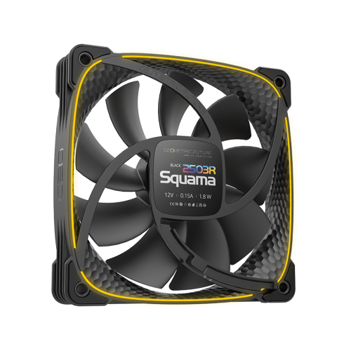 Вентилятор корпусный/ Case Cooler Geometric Future Squama 2503RB-12 Reverse (120x120x25mm, 4-pin PWM, ARGB, 57.67CFM, 29.87dBA, 1500RPM, Black)