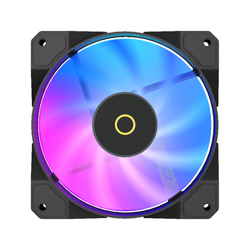 Кулер для корпуса/ Case Cooler Ocypus Beta F12 BK ARGB REVERSE BLADE (120x120x25mm, 4-pin PWM, ARGB, 56.5CFM, 29dBA, 1600RPM, Black)