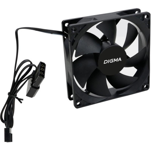 Вентилятор для корпуса Digma DFAN-90 90х90x25 черный 3-pin 4-pin (Molex) 23дБ Ret [DFAN-90]