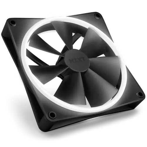 Кулер для корпуса ПК/ Case Cooler NZXT F140 RGB Duo (140x140x25mm, 4-pin PWM, RGB, 84.75CFM, 36dBA, 1800RPM, Black)