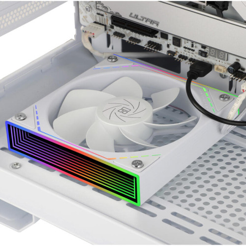 Кулер для корпуса/ Case Cooler Thermalright TL-M12RW Reverse (124x120x25mm, 4-pin PWM, ARGB, 42.6CFM, 23.2dBA, 1500RPM, White)