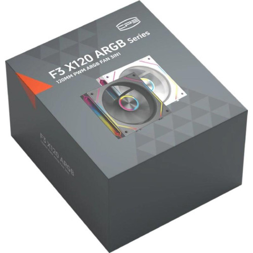 Вентилятор для корпуса PcCooler F3 X120 BK ARGB 120х120x25 черный 4-pin 28.4дБ (F3X120-BKAC012-GL) Ret