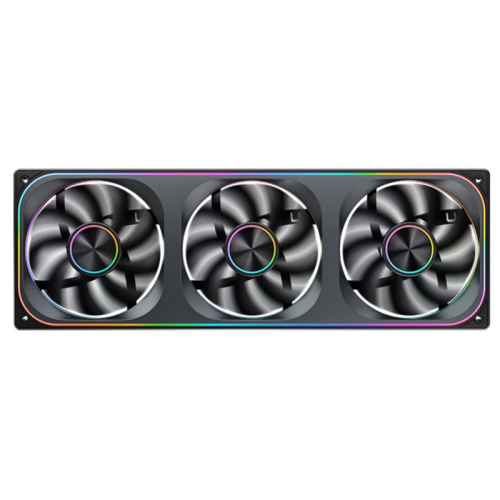 Кулер для корпуса/ Case Cooler JONSBO ZA-360BR Reverse (3x120x120mm, 4-pin PWM, ARGB, 62.4CFM, 37.3dBA, 2400RPM, Black, Single-Frame RGB Fan Unit)