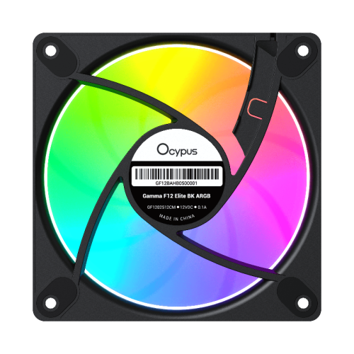 Кулер для корпуса/ Case Cooler Ocypus Gamma F12 Elite BK ARGB REVERSE BLADE (120x120x25mm, 4-pin PWM, ARGB, 56CFM, 26dBA, 1800RPM, Black) Кулер для корпуса/ Case Cooler Ocypus Gamma F12 Elite BK ARGB REVERSE BLADE (120x120x25mm, 4-pin PWM, ARGB, 56CFM, 26dBA, 1800RPM, Black)