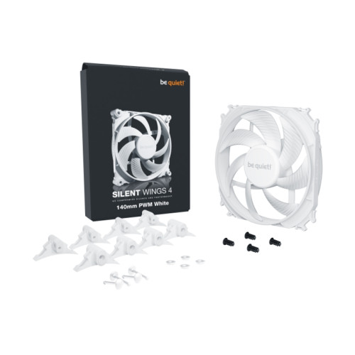 Кулер для корпуса/ Case Cooler be quiet! SILENT WINGS 4 140mm PWM White (140x140x25mm, 4-pin PWM, 51.3CFM, 13.6dBA, 1100RPM, White)