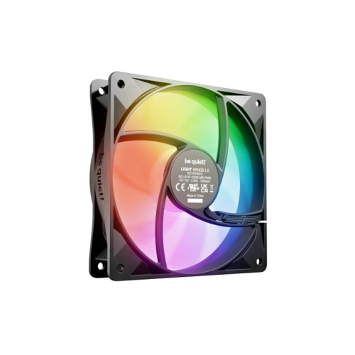 Кулер для корпуса/ Case Cooler be quiet! LIGHT WINGS LX 120mm PWM Reverse (120x120x25mm, 4-pin PWM, ARGB, 48.8CFM, 28.5dBA, 1500RPM, Black)