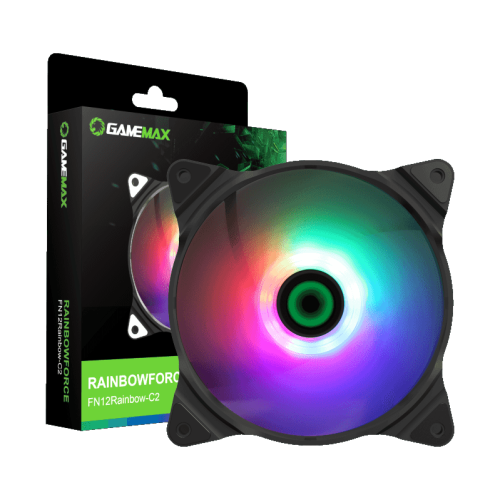 Кулер для корпуса ПК/ Gamemax FN-12Rainbow-C2, 12CM ARGB rainbow fan, 3pin+4Pin connector