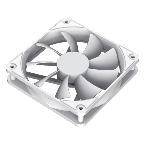 Кулер для корпуса ПК/ Gamemax GMX-WFBK-Full White, 12CM white fan, white blade, 3pin+4Pin connector