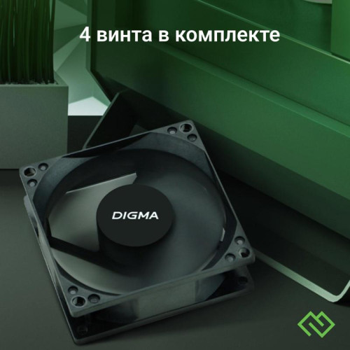 Вентилятор для корпуса Digma DFAN-80 80х80x25 черный 3-pin 4-pin (Molex) 23дБ Ret [DFAN-80]