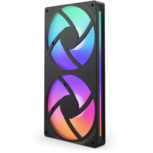Кулер для корпуса ПК/ Case Cooler NZXT F240 RGB Core (120x120x25mm, 4-pin PWM, RGB, 75.12CFM, 30dBA, 2400RPM, Black, Single-Frame RGB Fan Unit)