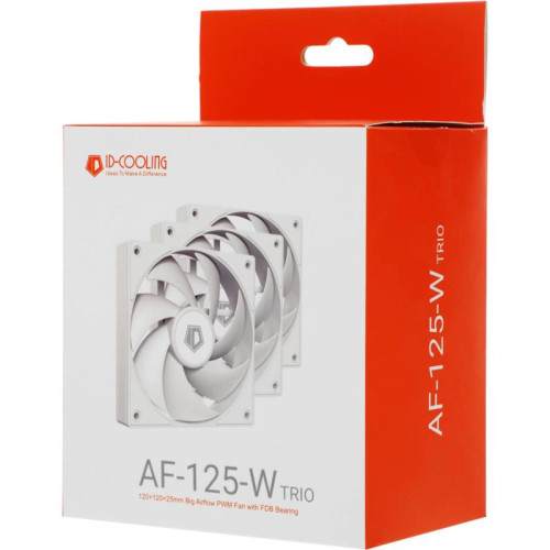 Вентилятор для корпуса ID-Cooling AF-125-W Trio 120х120x25 белый 4-pin 30дБ (упак.:3шт) Ret [AF-125-W TRIO]