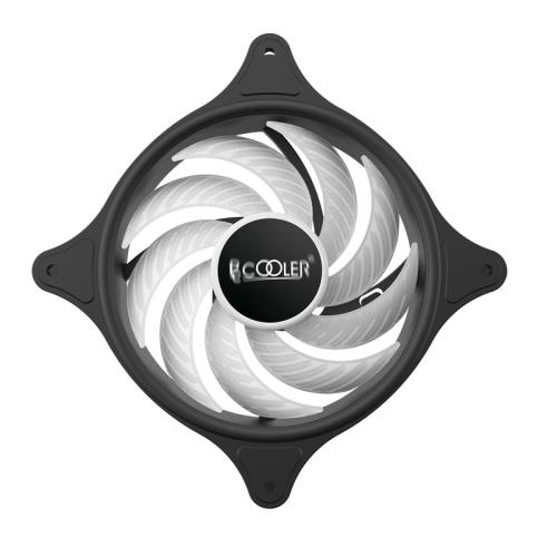 Кулер для корпуса/ PCCooler FX 120 ARGB (120x120x25mm, 4-pin PWM, ARGB, 52.79CFM, 33.2dBA, 2000RPM, Black)