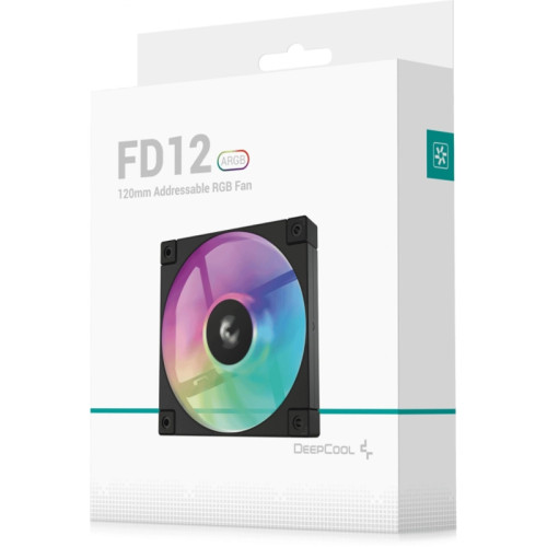 Вентилятор для корпуса Deepcool FD12 ARGB 120х120x25 черный 4-pin 26.9дБ (R-FD12-BKAPN1-G) Ret [R-FD12-BKAPN1-G]