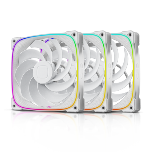 Вентилятор корпусный/ Case Cooler Geometric Future Squama 2503RW-14 Reverse (140x140x25mm, 4-pin PWM, ARGB, 71.8CFM, 34.0dBA, 2100RPM, White)