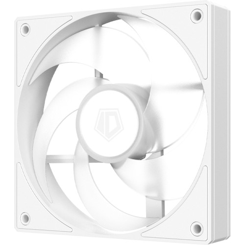 Кулер для корпуса/ Case Cooler ID-COOLING AS-120-ARGB-W (120x120x25mm, 4-pin PWM, ARGB, 58CFM, 27.2dBA, 2000RPM, White)