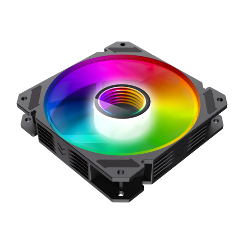 Кулер для корпуса ПК/ Gamemax FN-12Rainbow-C9, 12CM ARGB Rainbow Fan, frame with reflective design, 3pin+4Pin connector