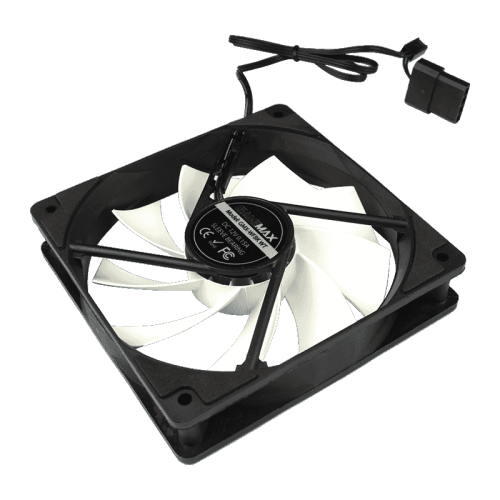 Кулер для корпуса ПК/ Gamemax GMX-WFBK-WT, 12CM black fan, white blade, 3pin+4Pin connector Кулер для корпуса ПК/ Gamemax GMX-WFBK-WT, 12CM black fan, white blade, 3pin+4Pin connector