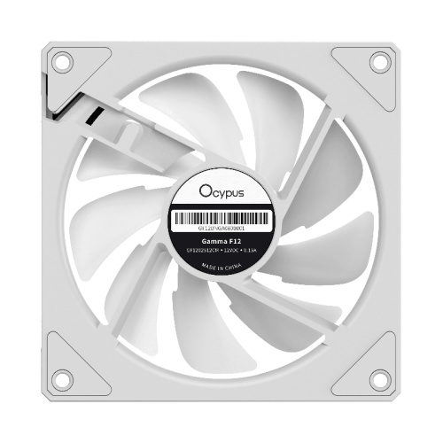 Кулер для корпуса/ Case Cooler Ocypus Gamma F12 WH ARGB REVERSE BLADE (120x120x25mm, 4-pin PWM, ARGB, 50CFM, 31dBA, 1600RPM, White)