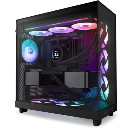 Кулер для корпуса ПК/ Case Cooler NZXT F360 RGB Core (120x120x25mm, 4-pin PWM, RGB, 75.12CFM, 30dBA, 2400RPM, Black, Single-Frame RGB Fan Unit)